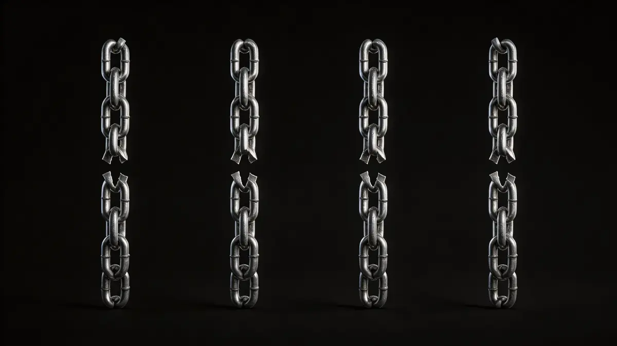 Four chains broken at the same weak link